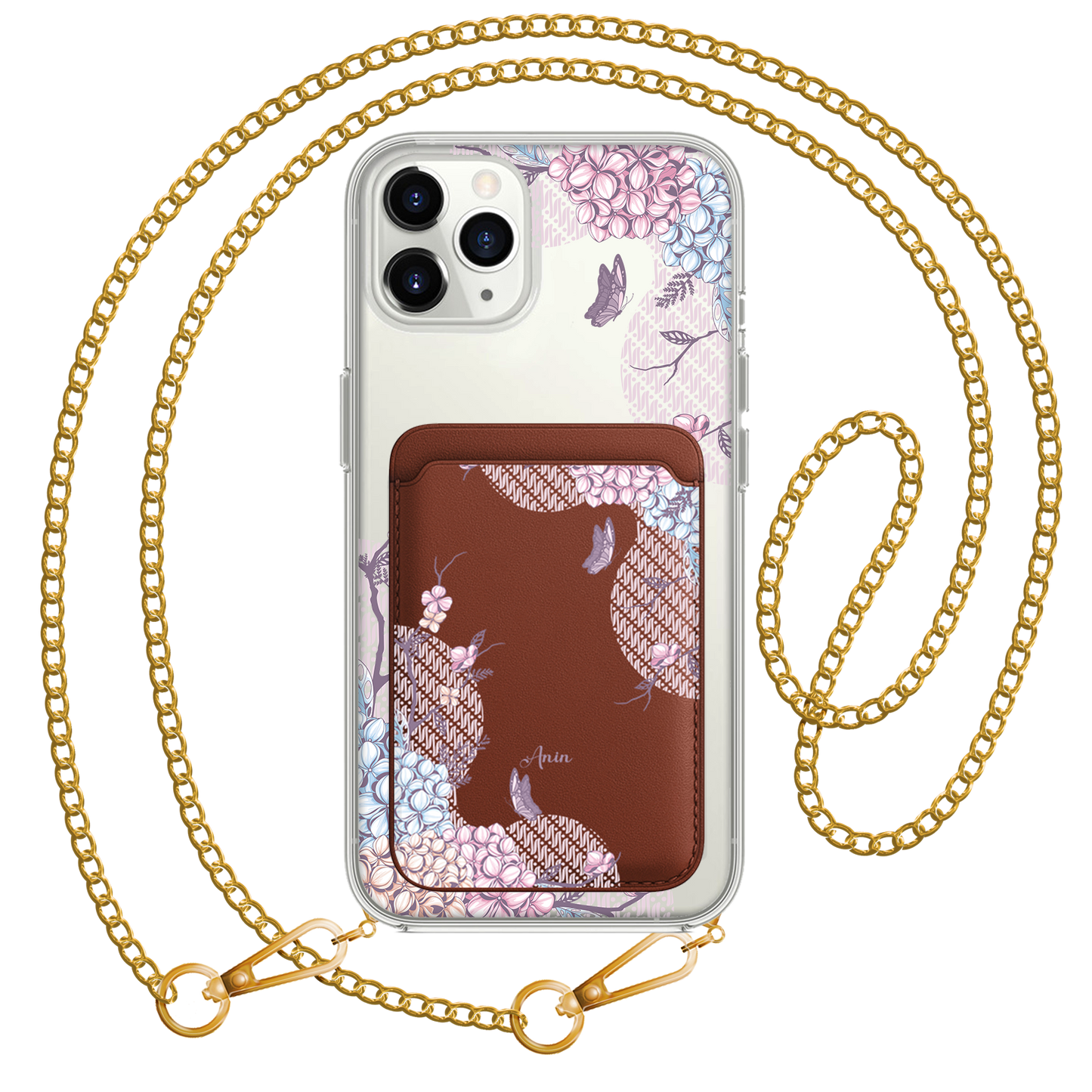 iPhone Magnetic Wallet Case - Batik Floral
