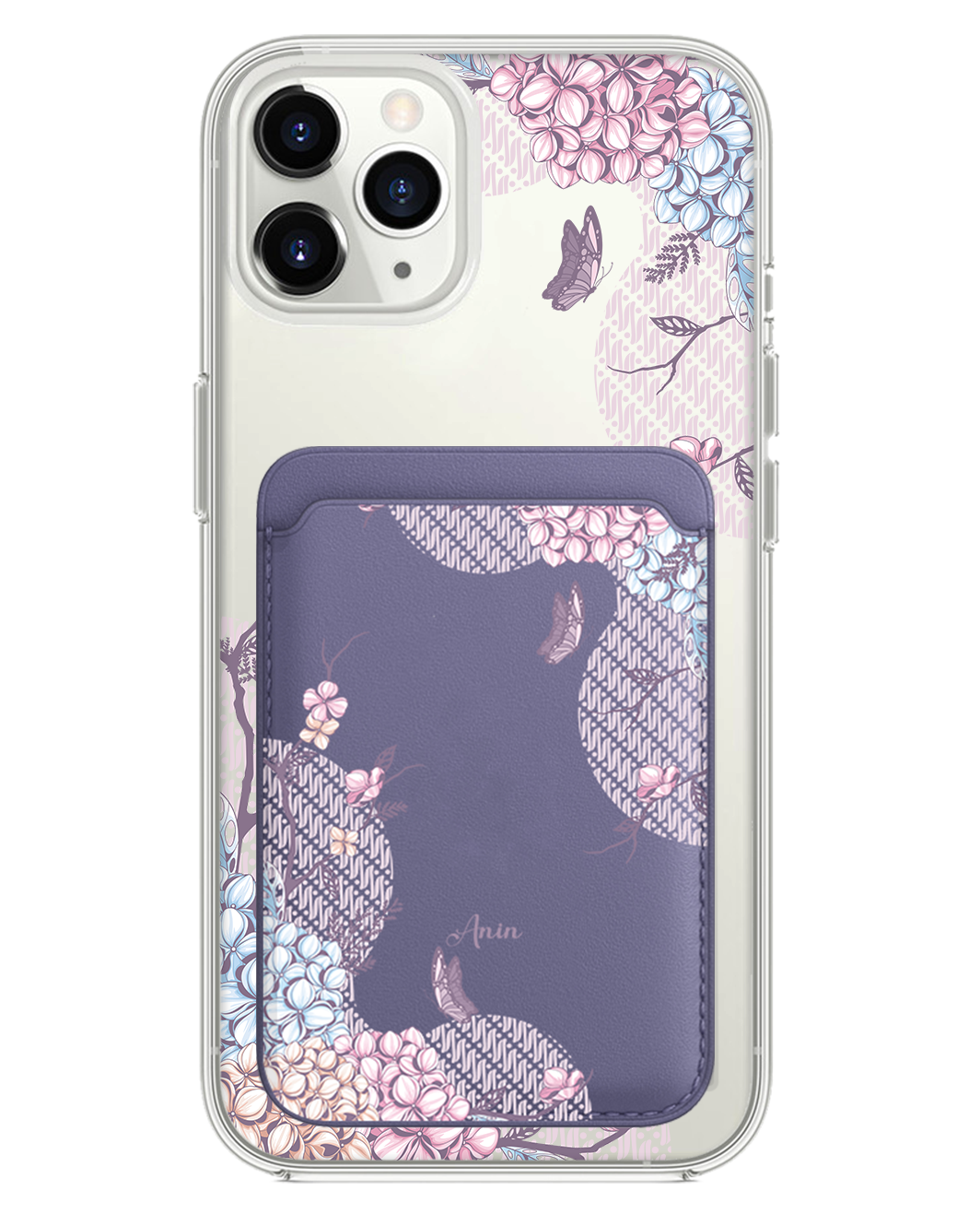 iPhone Magnetic Wallet Case - Batik Floral