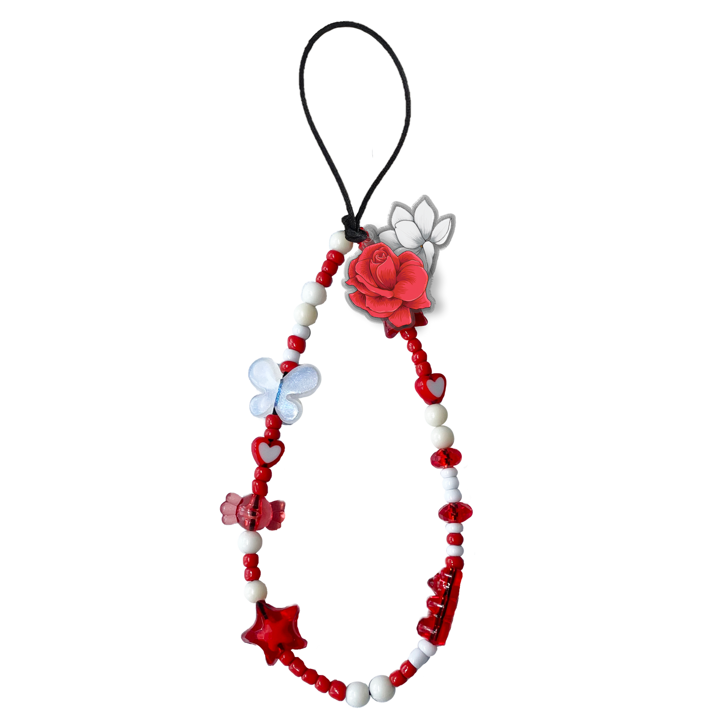 Beaded Strap with Acrylic Charm  - Bianca