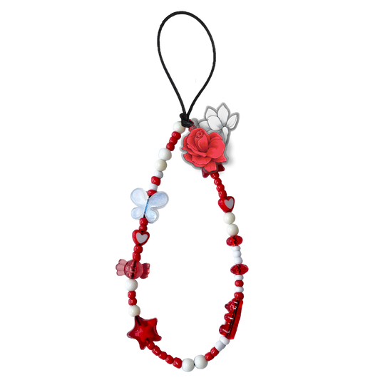 Beaded Strap with Acrylic Charm  - Bianca