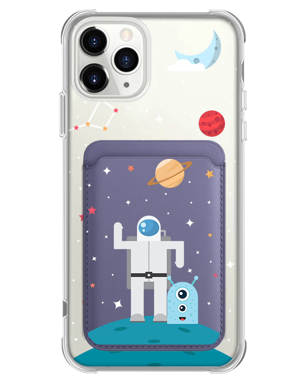 iPhone Magnetic Wallet Case - Blue Alien