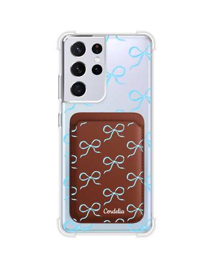 Android Magnetic Wallet Case - Coquette Blue Bow