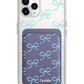 iPhone Magnetic Wallet Case - Coquette Blue Bow