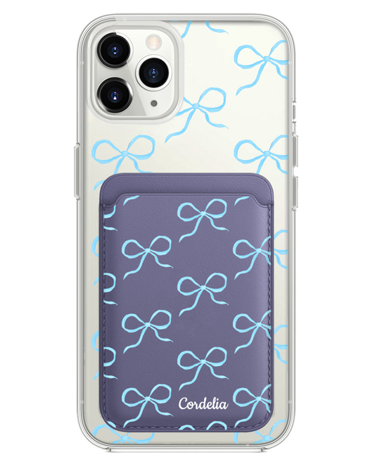iPhone Magnetic Wallet Case - Coquette Blue Bow
