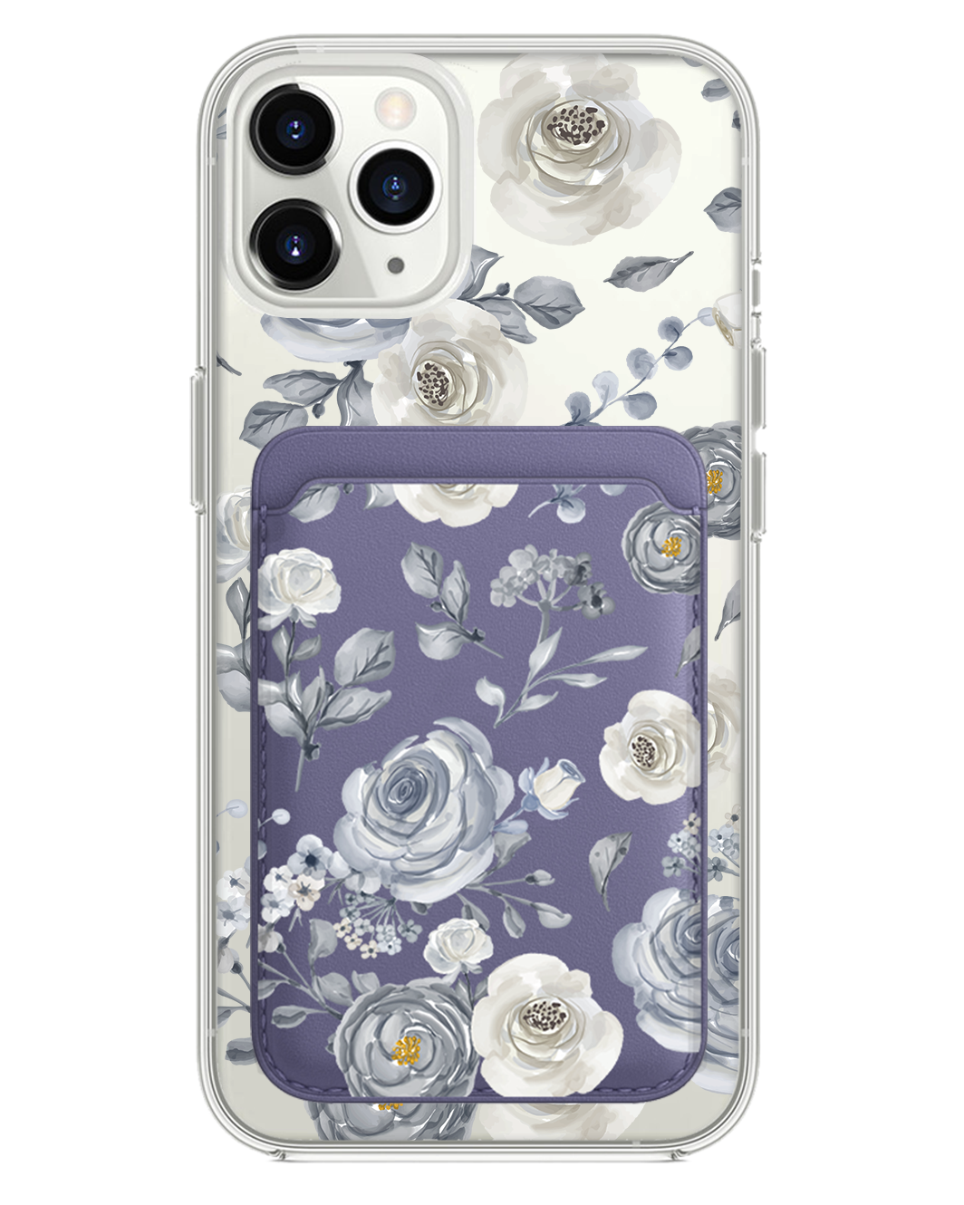 iPhone Magnetic Wallet Case - Blue Rose