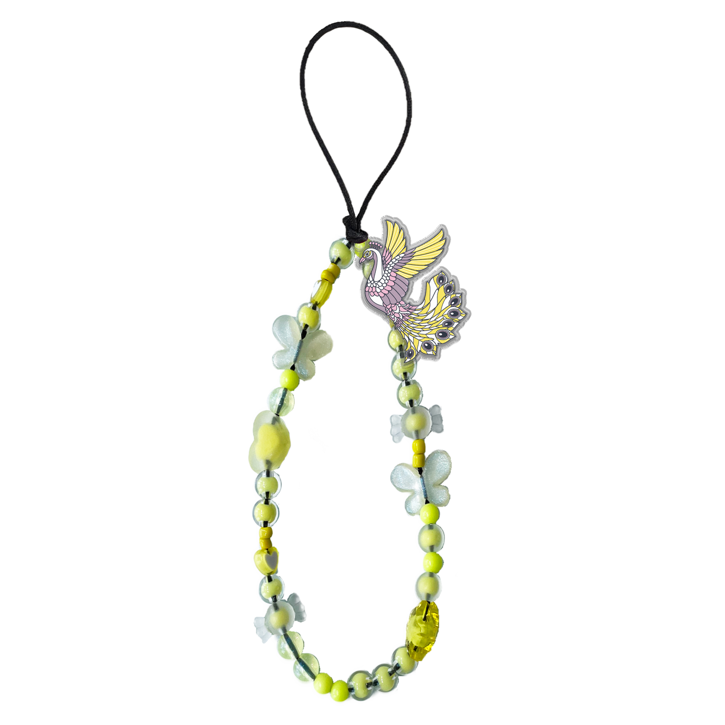 Beaded Strap with Acrylic Charm  - Bird of Paradise 4.0