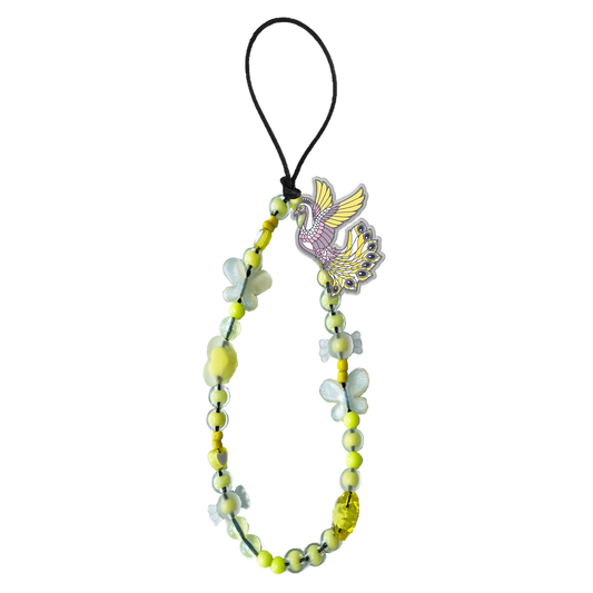 Beaded Strap with Acrylic Charm  - Bird of Paradise 4.0