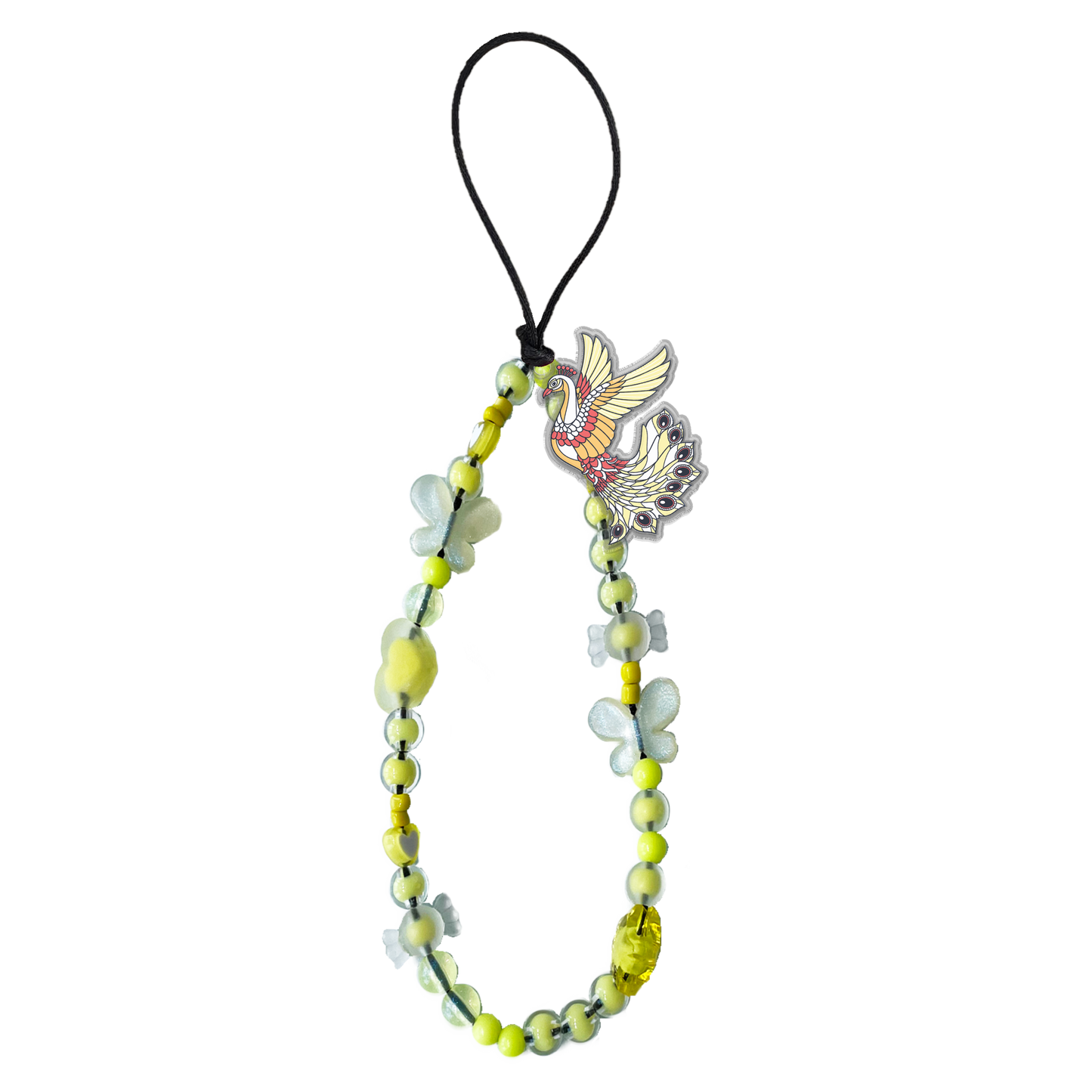 Beaded Strap with Acrylic Charm  - Bird of Paradise 5.0