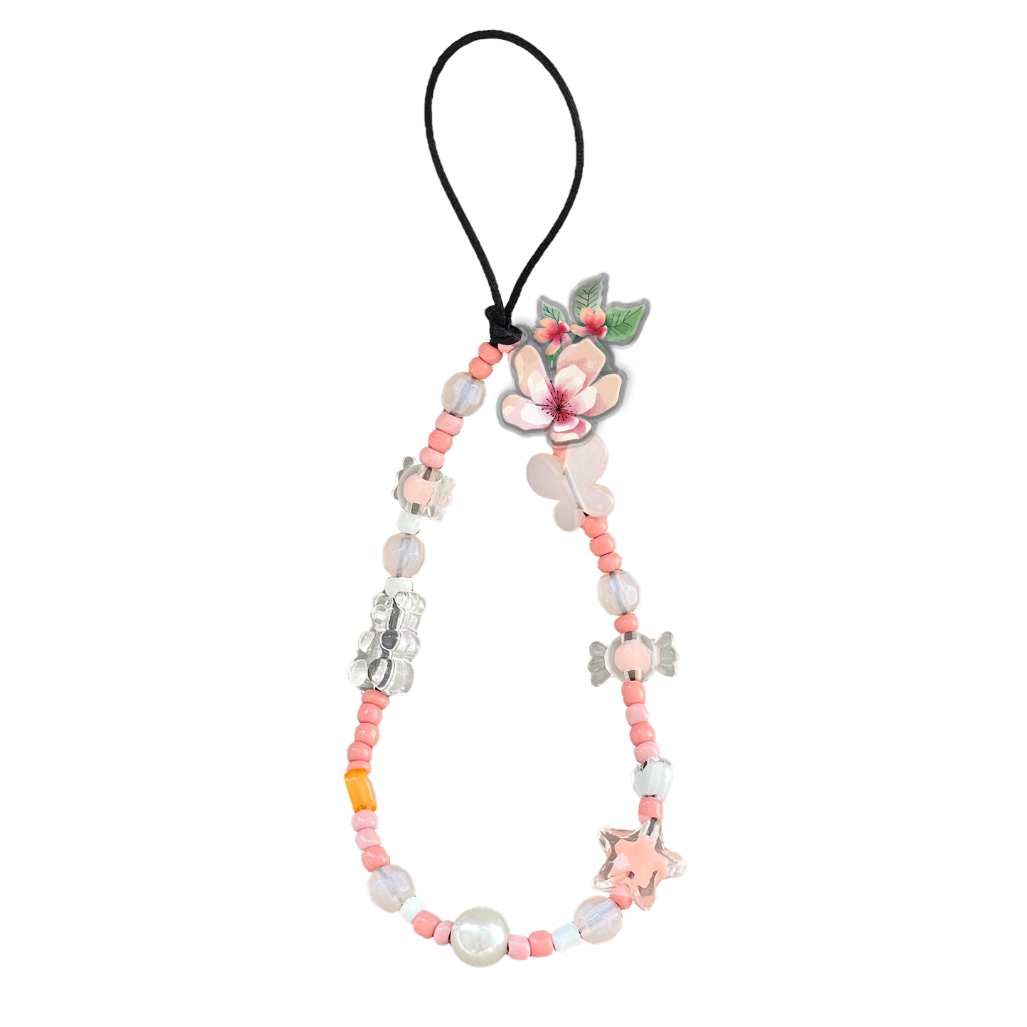 Beaded Strap with Acrylic Charm  - Botanical Garden 5.0