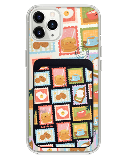 iPhone Magnetic Wallet Case - Breakfast Menu Stamps