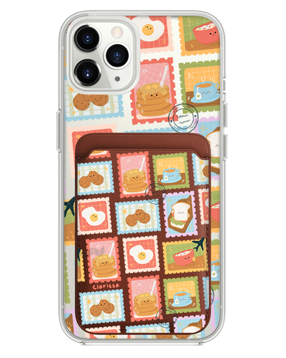 iPhone Magnetic Wallet Case - Breakfast Menu Stamps