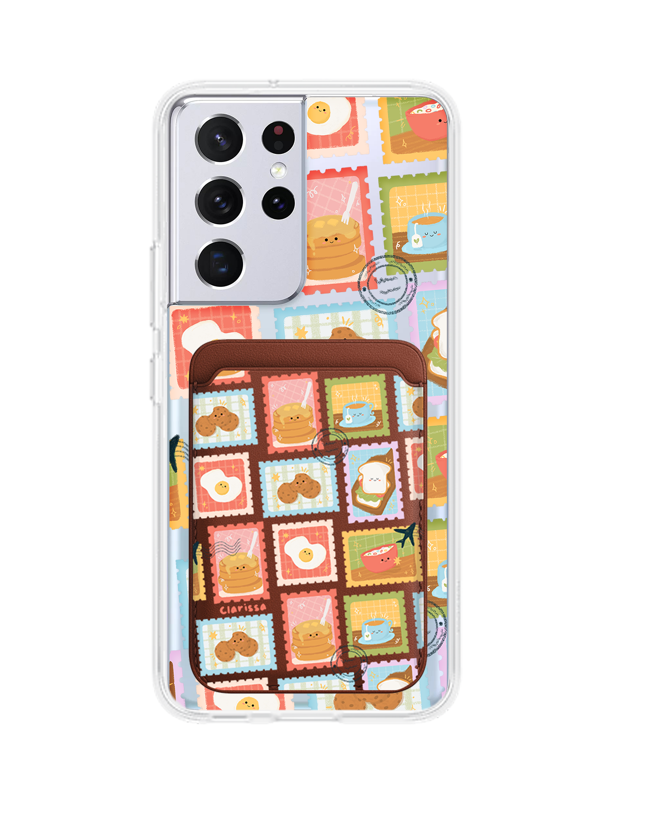 Android Magnetic Wallet Case - Breakfast Menu Stamps