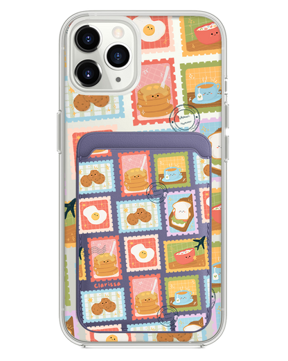 iPhone Magnetic Wallet Case - Breakfast Menu Stamps