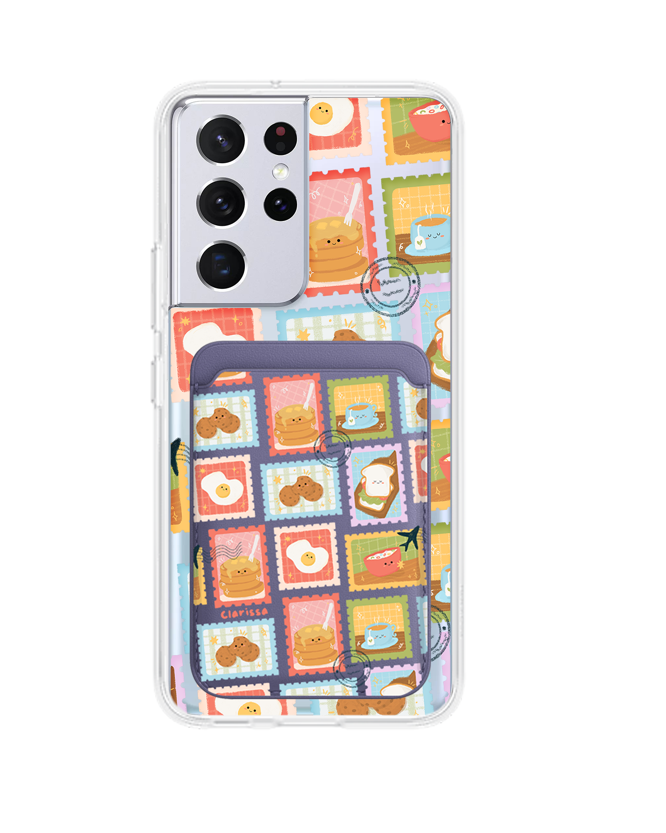 Android Magnetic Wallet Case - Breakfast Menu Stamps