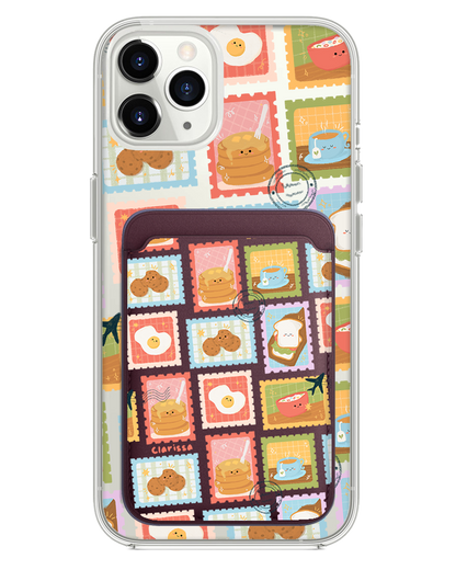 iPhone Magnetic Wallet Case - Breakfast Menu Stamps