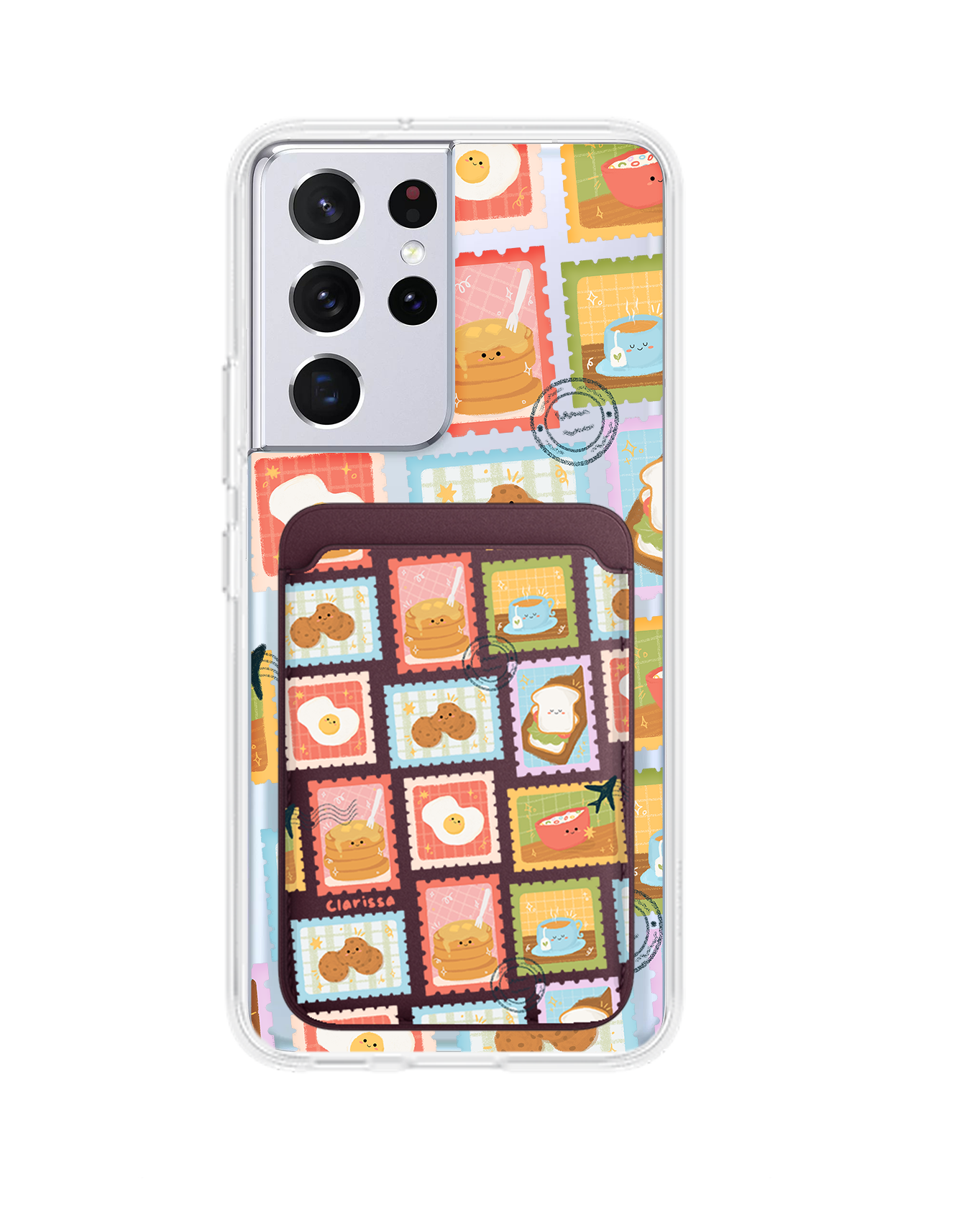 Android Magnetic Wallet Case - Breakfast Menu Stamps