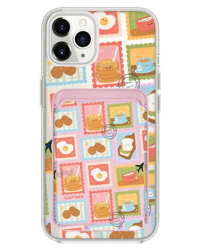 iPhone Magnetic Wallet Case - Breakfast Menu Stamps