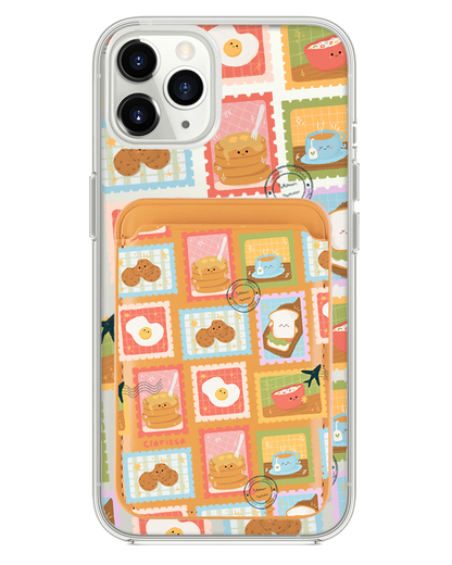 iPhone Magnetic Wallet Case - Breakfast Menu Stamps
