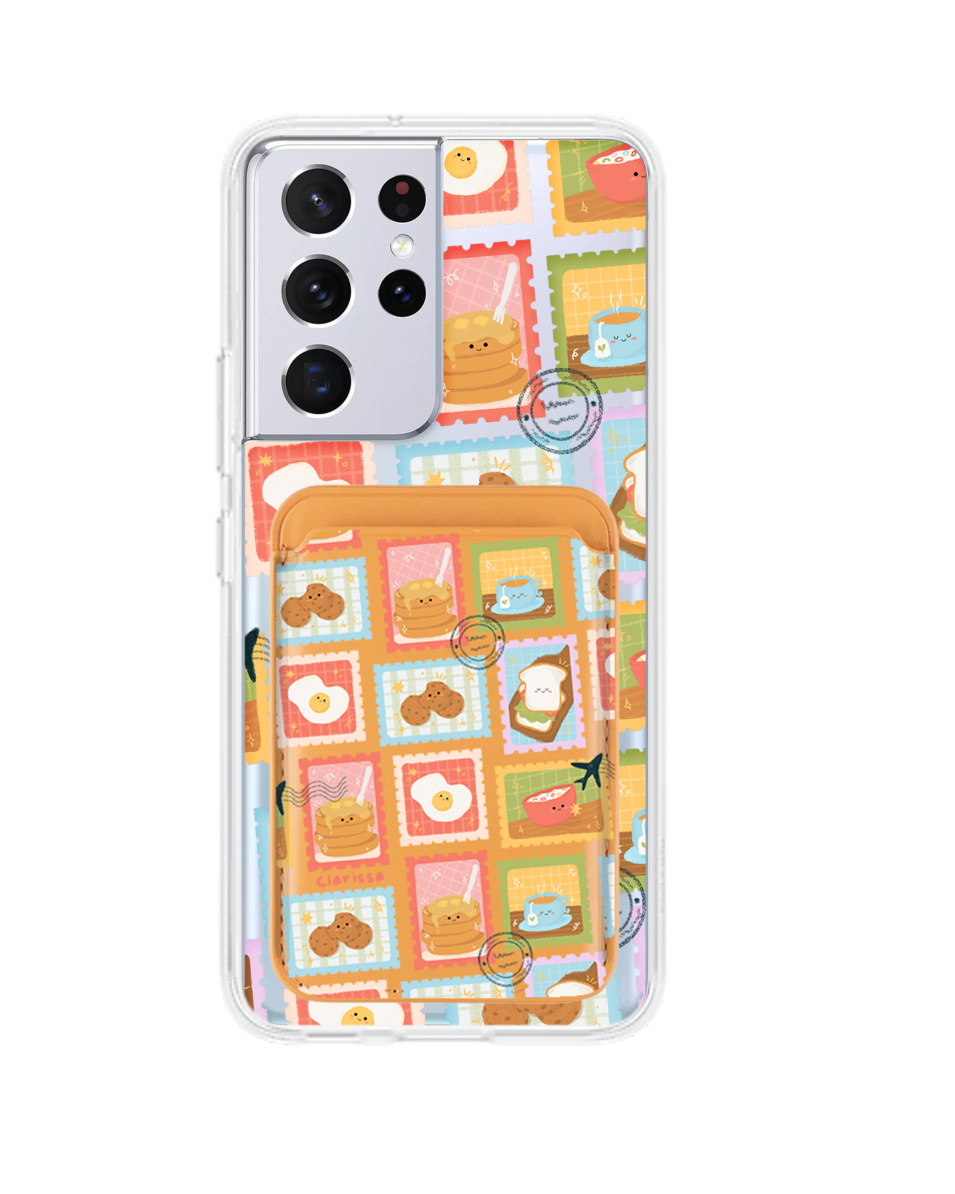 Android Magnetic Wallet Case - Breakfast Menu Stamps