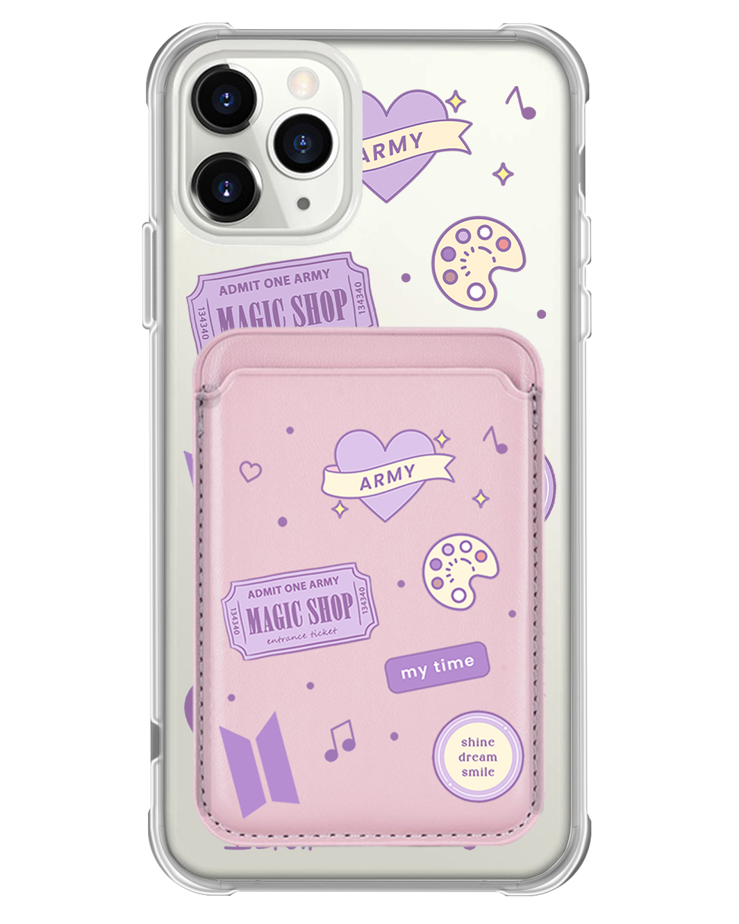 iPhone Magnetic Wallet Case - BTS Sticker Pack