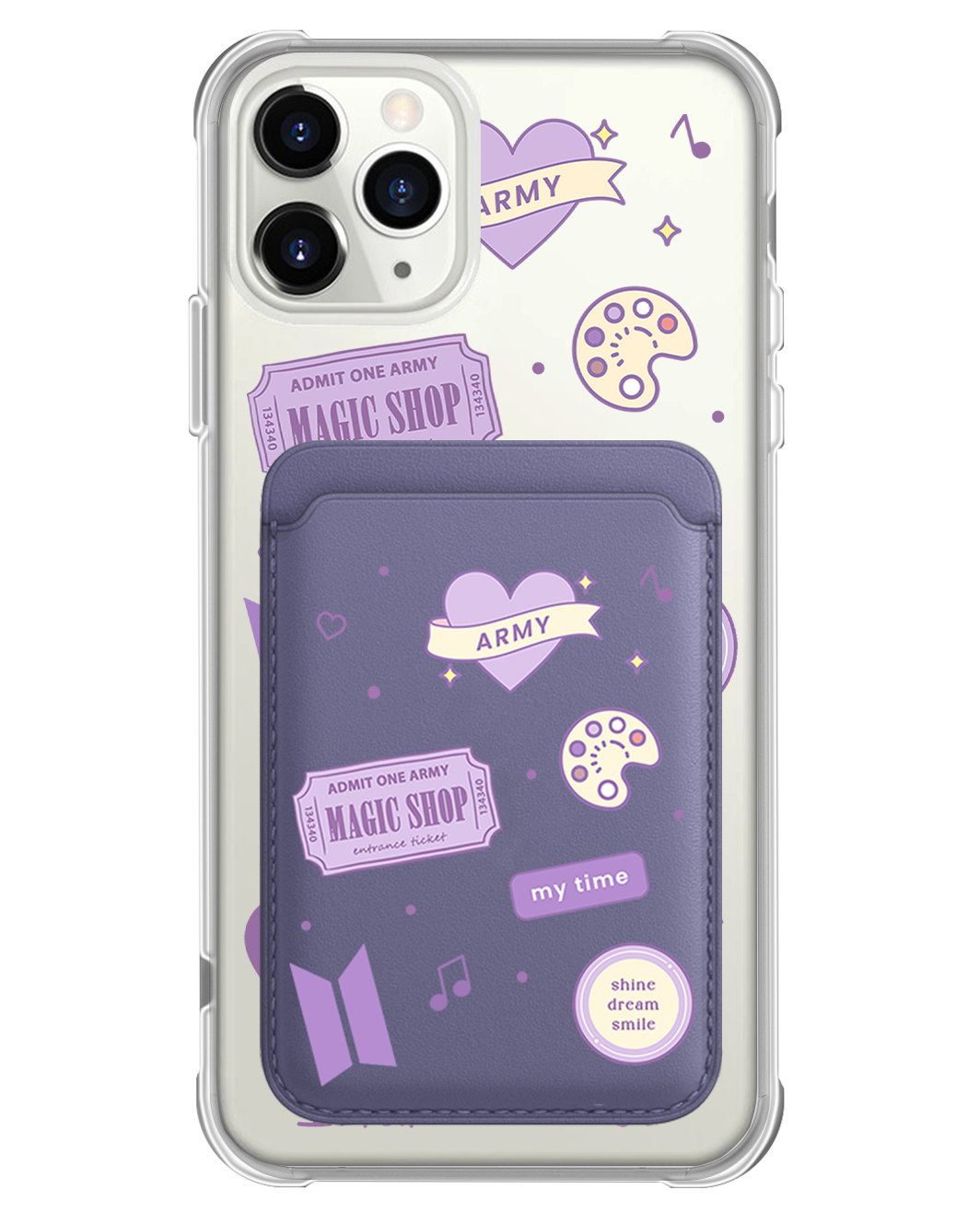 iPhone Magnetic Wallet Case - BTS Sticker Pack