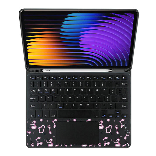 iPad / Android Tab Wireless Keyboard Flipcover - Pink Chrome Monogram