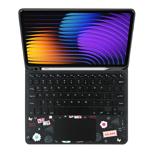 iPad / Android Tab Wireless Keyboard Flipcover - Face Grid Abstract