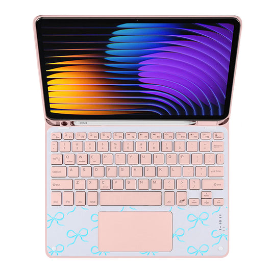 iPad / Android Tab Wireless Keyboard Flipcover - Coquette Blue Bow