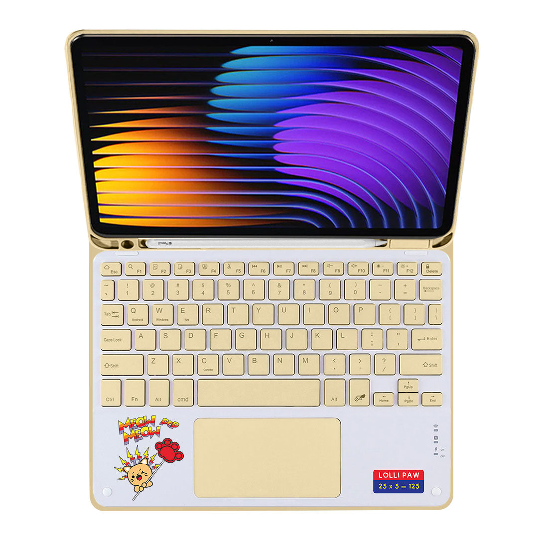 iPad / Android Tab Wireless Keyboard Flipcover - Meow Pop 2.0