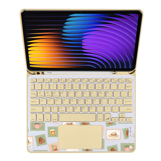 iPad / Android Tab Wireless Keyboard Flipcover - Cottagecore Stamps