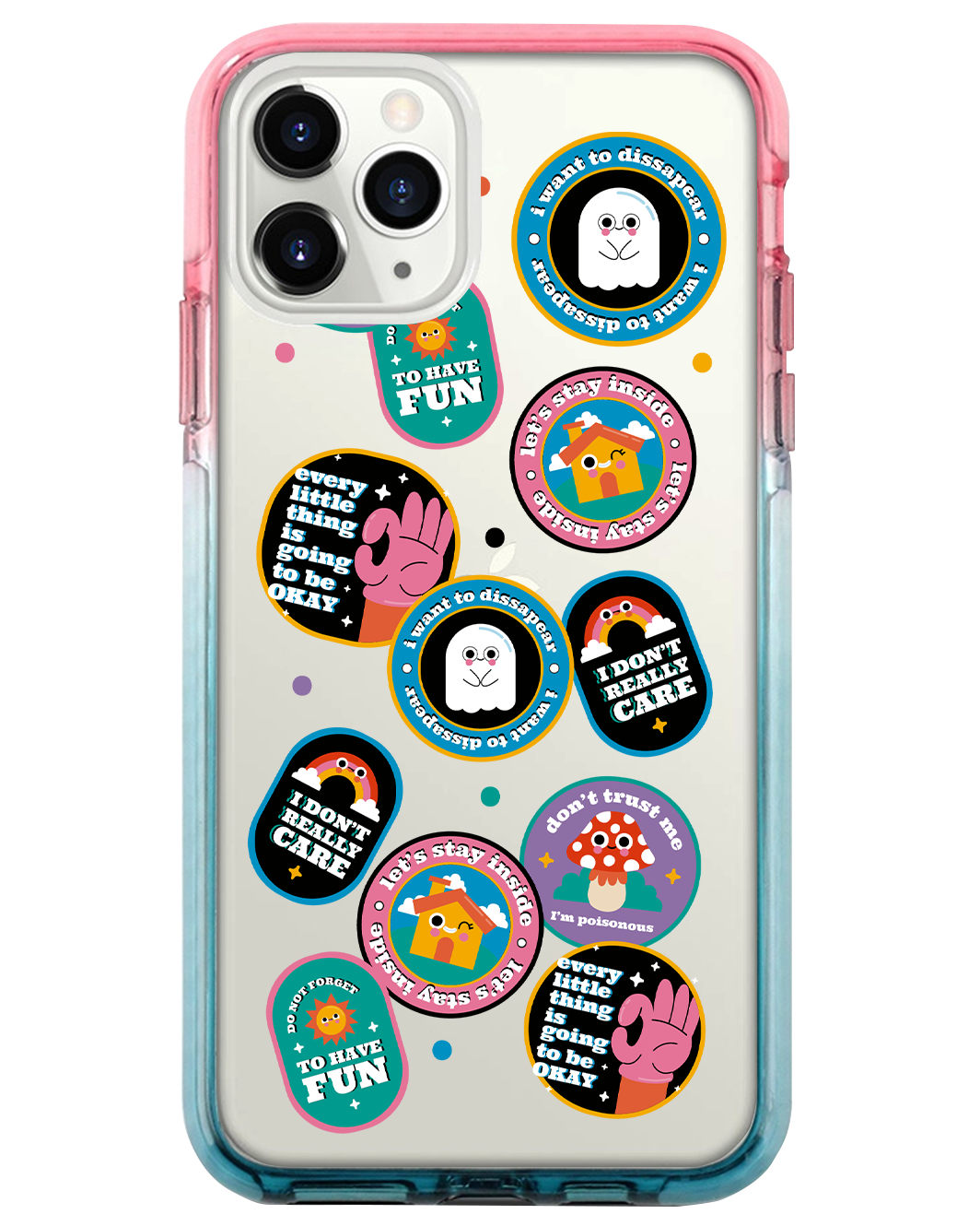 Ombre Bumper Case - Monster Sticker Pack