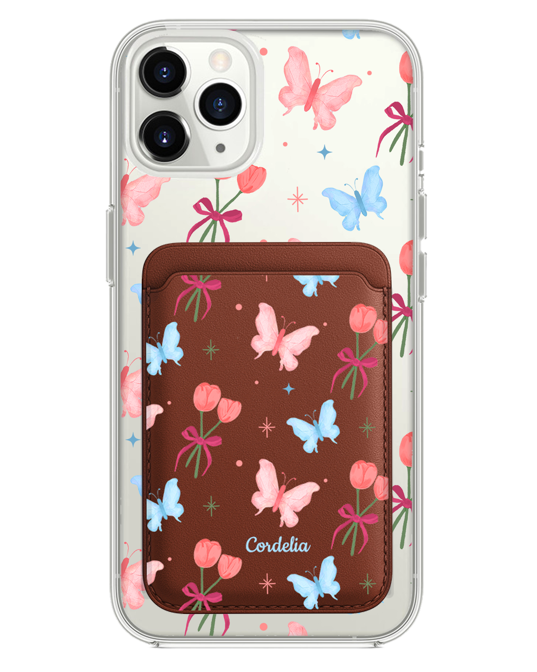 iPhone Magnetic Wallet Case - Coquette Butterfly