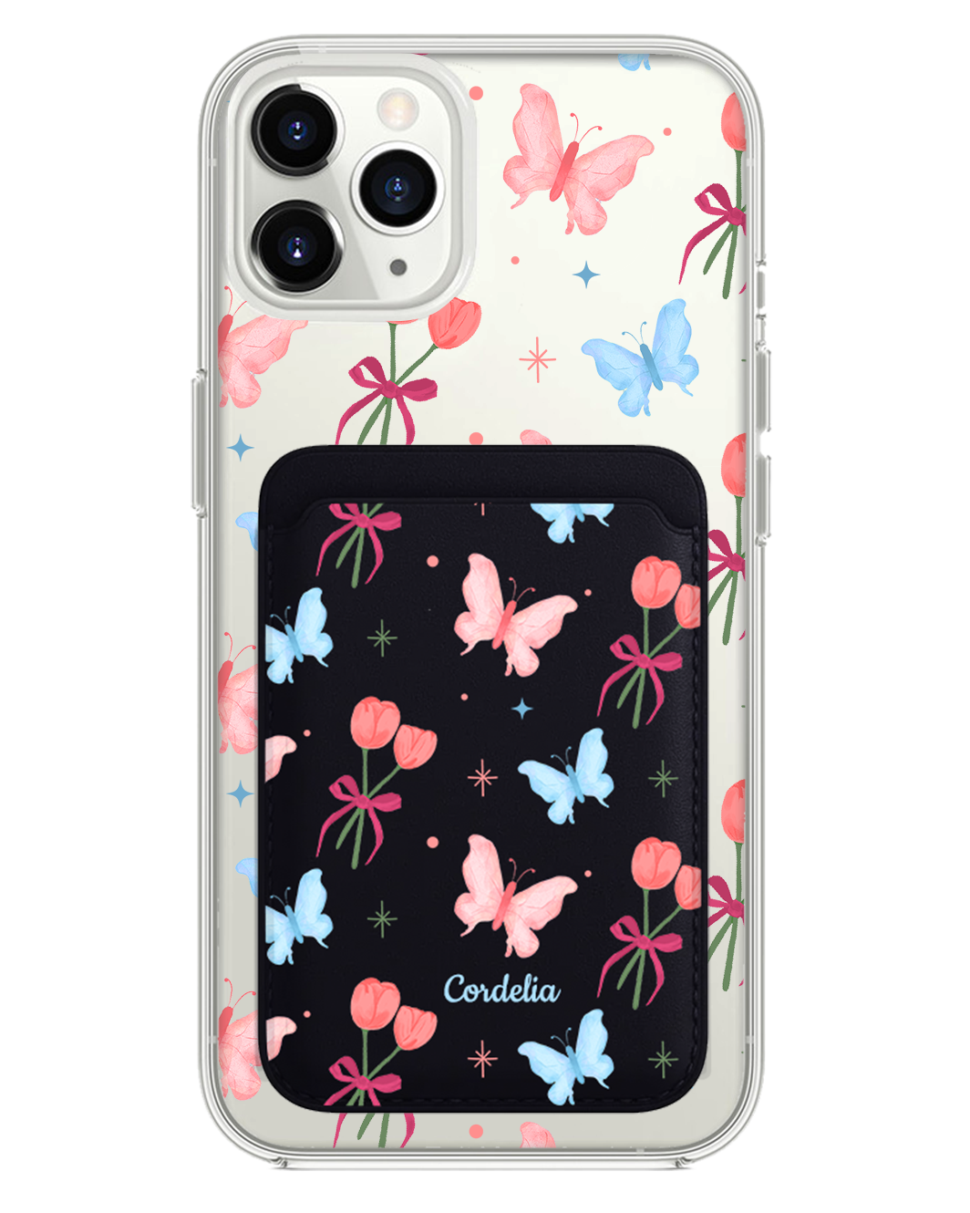 iPhone Magnetic Wallet Case - Coquette Butterfly