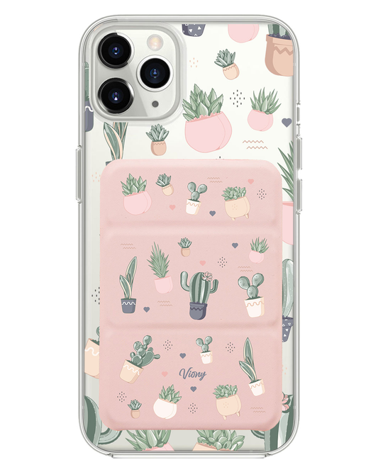 iPhone Magnetic Trifold Wallet Case - Cactus 2.0