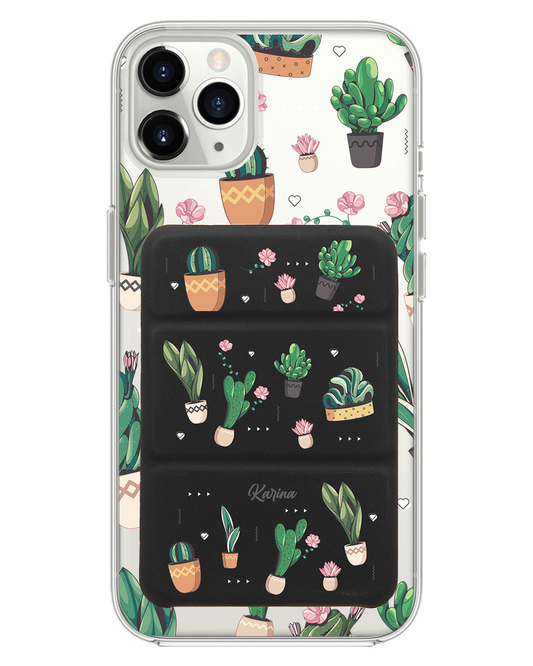 iPhone Magnetic Trifold Wallet Case - Cactus 3.0