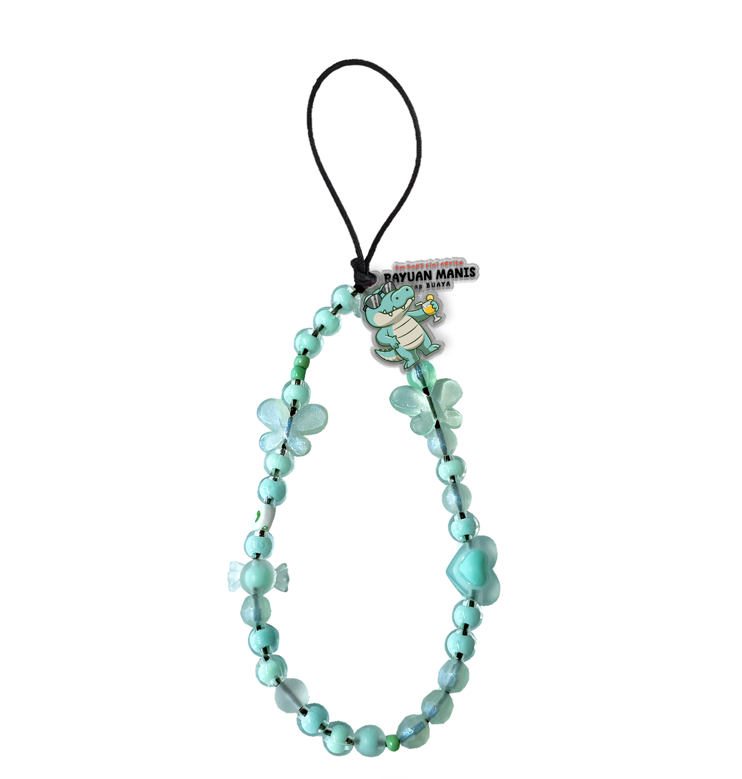 Beaded Strap with Acrylic Charm  - Cap Buaya