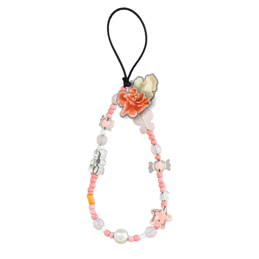 Beaded Strap with Acrylic Charm  - Carissa