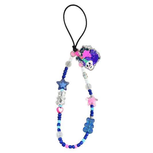 Beaded Strap with Acrylic Charm  - Cat Monster