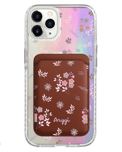 iPhone Magnetic Wallet Holo Case - Cherry Blossom