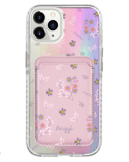 iPhone Magnetic Wallet Holo Case - Cherry Blossom