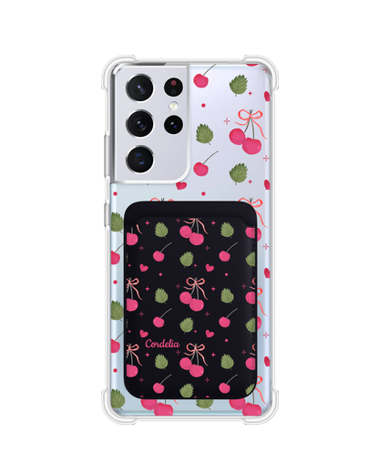 Android Magnetic Wallet Case - Coquette Cherry