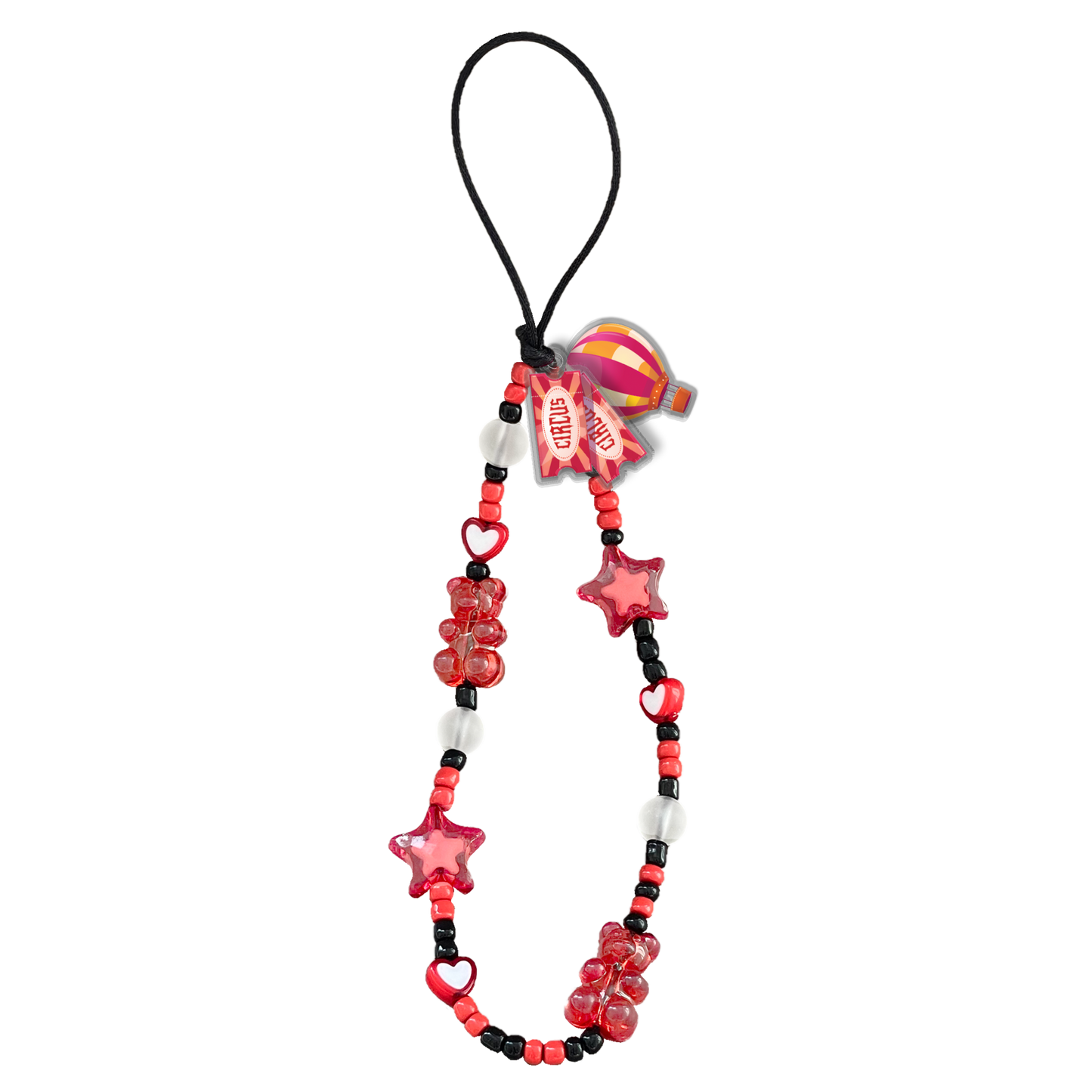 Beaded Strap with Acrylic Charm  - Circus