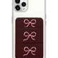 iPhone Magnetic Trifold Wallet Case - Coquette Triple Bow