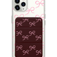 iPhone Magnetic Trifold Wallet Case - Coquette Pink Bow