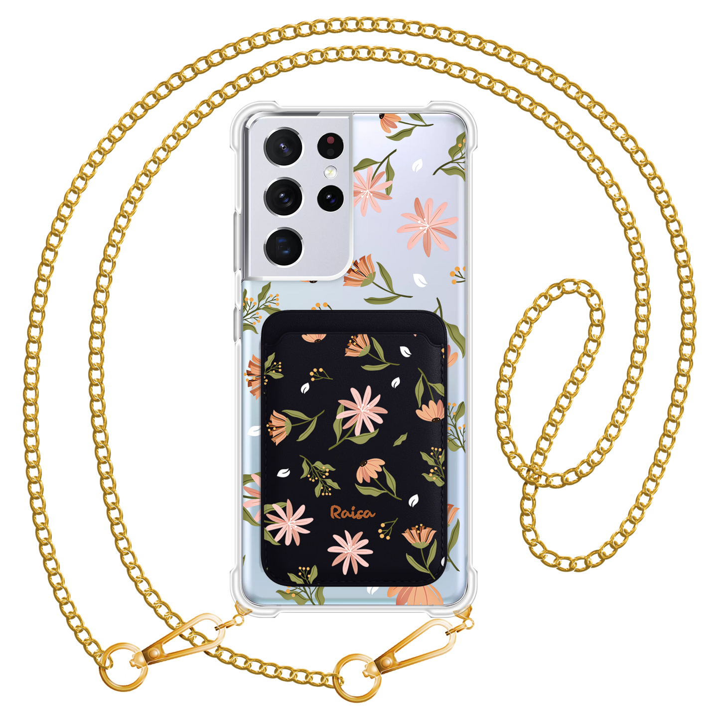 Android Magnetic Wallet Case - Cosmos Flower