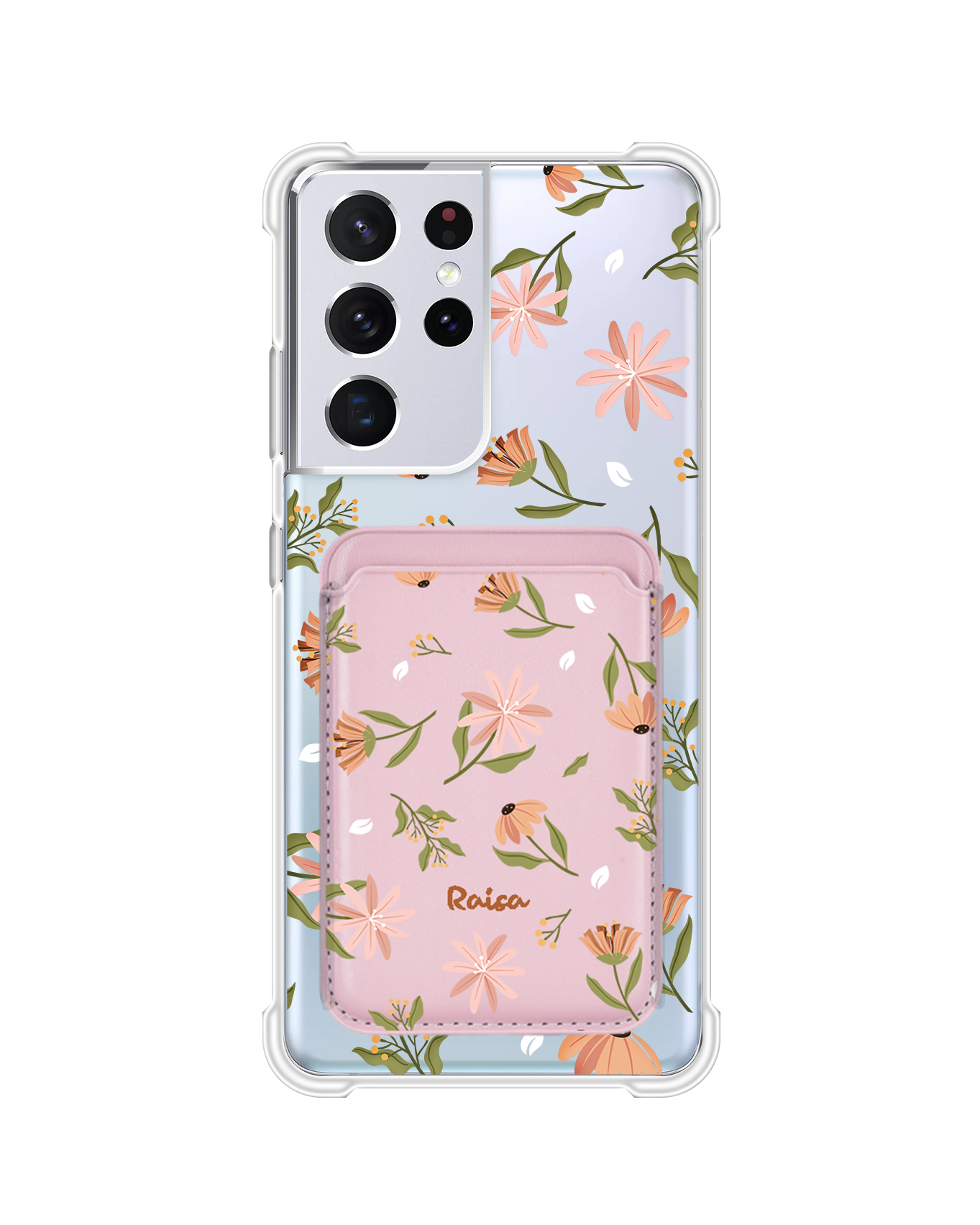 Android Magnetic Wallet Case - Cosmos Flower