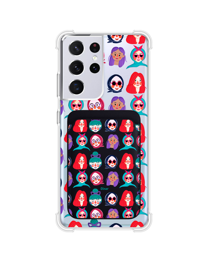 Android Magnetic Wallet Case - Cute Sweety Faces