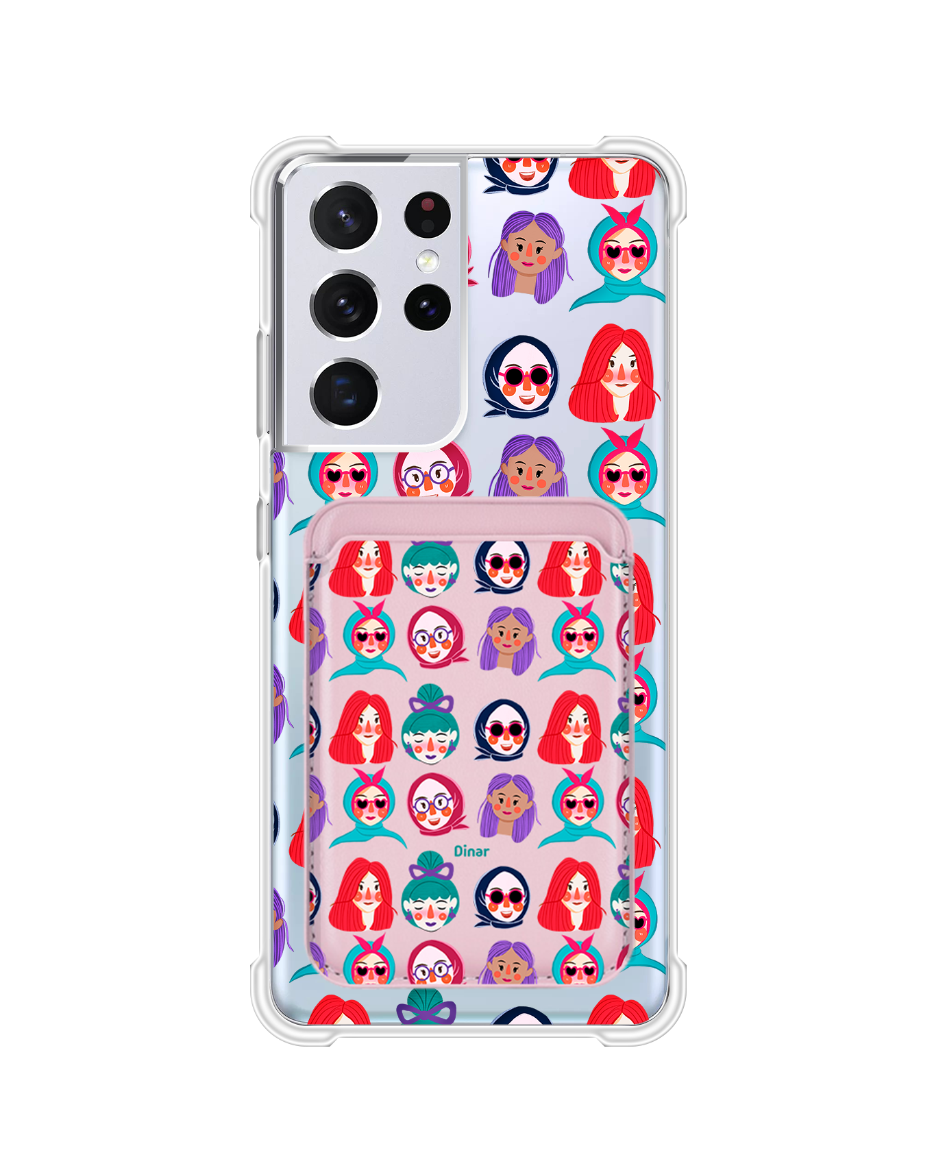 Android Magnetic Wallet Case - Cute Sweety Faces