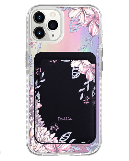 iPhone Magnetic Wallet Holo Case - Dahlia