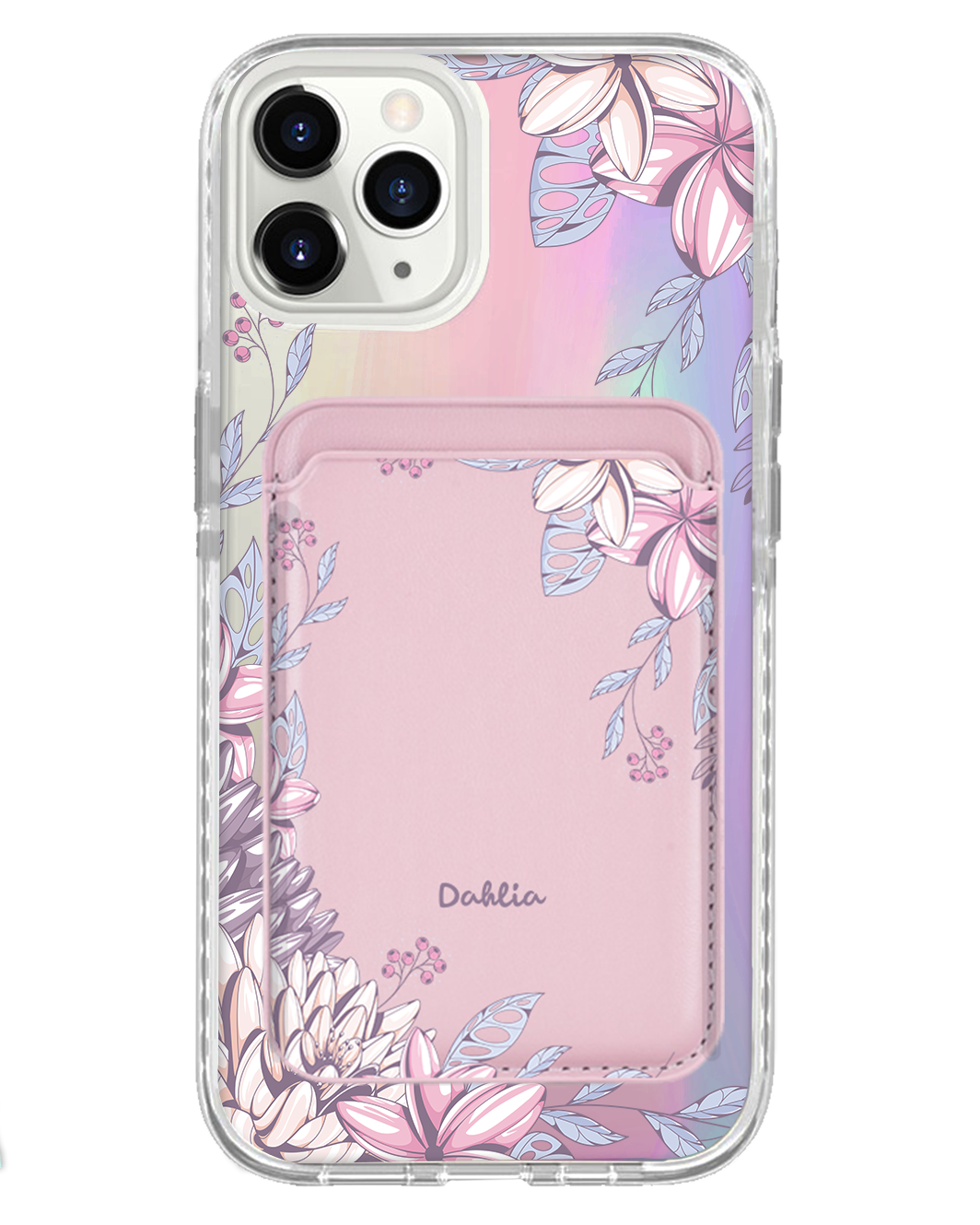 iPhone Magnetic Wallet Holo Case - Dahlia